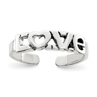 Image of Sterling Silver Antiqued LOVE Toe Ring