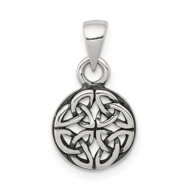 Image of Sterling Silver Antiqued Open Back Celtic Design Pendant