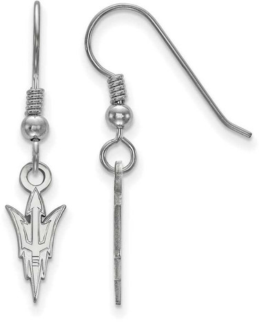 Image of Sterling Silver Arizona State University Small Dangle Earrings LogoArt SS006AZS