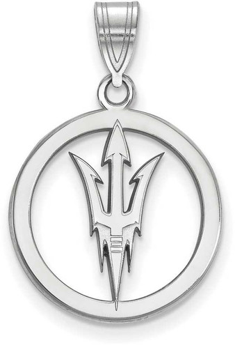 Image of Sterling Silver Arizona State University Small Pendant in Circle by LogoArt