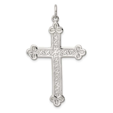 Image of Sterling Silver Budded Cross Pendant QC2880