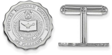 Image of Sterling Silver Central Michigan University Crest Cuff Links by LogoArt