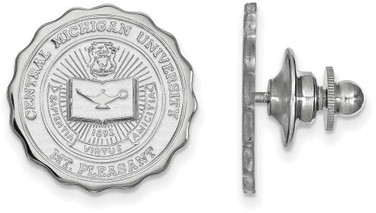 Image of Sterling Silver Central Michigan University Crest Lapel Pin by LogoArt Image of Sterling Silver Central Michigan University Crest Lapel Pin by LogoArt