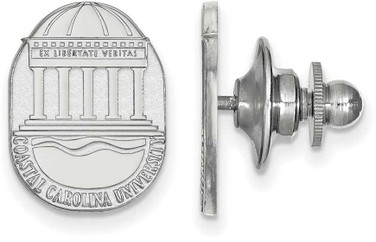 Image of Sterling Silver Coastal Carolina University Crest Lapel Pin by LogoArt