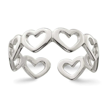Image of Sterling Silver Cut-out Hearts Toe Ring Image of Sterling Silver Cut-out Hearts Toe Ring