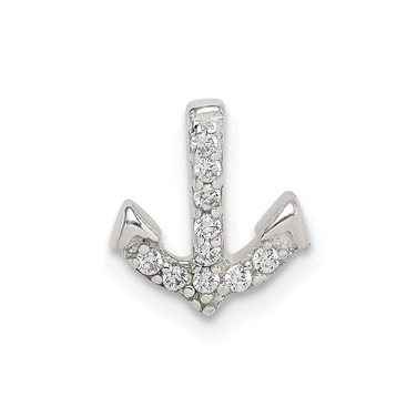 Image of Sterling Silver CZ Anchor Slide Pendant
