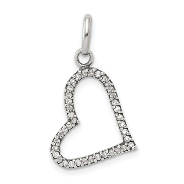 Image of Sterling Silver CZ Heart Pendant QP2706