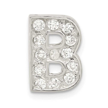 Image of Sterling Silver CZ Initial B Pendant