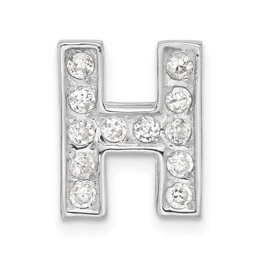 Image of Sterling Silver CZ Initial H Pendant QC6527H