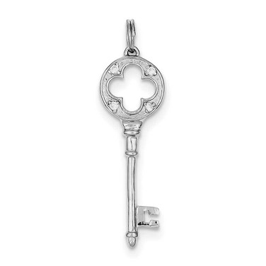 Image of Sterling Silver CZ Key Pendant QP1544 Image of Sterling Silver CZ Key Pendant QP1544