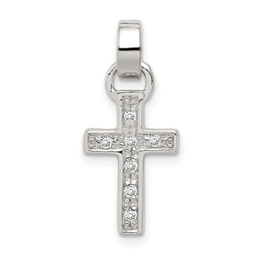Image of Sterling Silver CZ Latin Cross Pendant QC5336