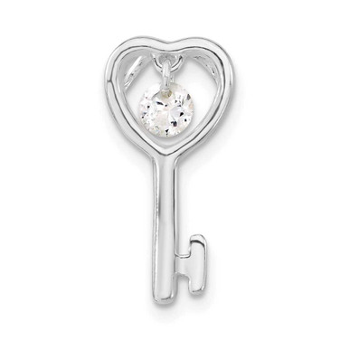 Image of Sterling Silver CZ Open Key Pendant Image of Sterling Silver CZ Open Key Pendant