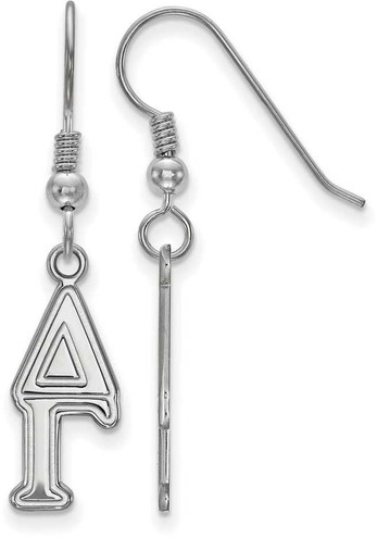 Image of Sterling Silver Delta Gamma Dangle Medium Earrings by LogoArt