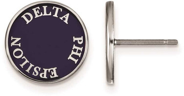 Image of Sterling Silver Delta Phi Epsilon Enamel Post Earrings by LogoArt (SS019DPH)