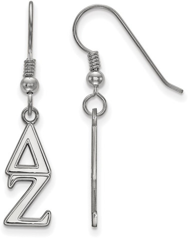 Sterling Silver Delta Zeta Dangle Medium Earrings by LogoArt