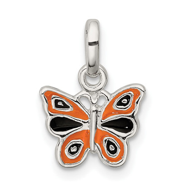 Sterling Silver Enamel Kids Butterfly Pendant