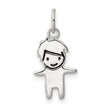 Image of Sterling Silver Enameled Boy Charm