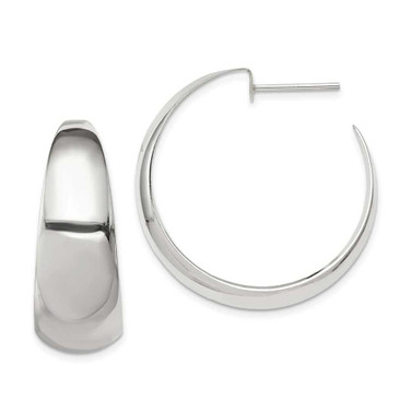 Image of 35mm Sterling Silver Fancy Hoop Earrings QE526