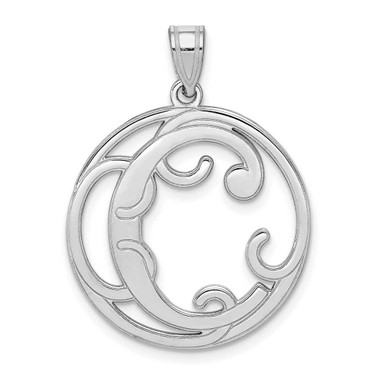 Image of Sterling Silver Fancy Script Initial C Pendant