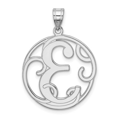 Image of Sterling Silver Fancy Script Initial E Pendant