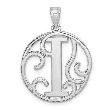 Image of Sterling Silver Fancy Script Initial I Pendant
