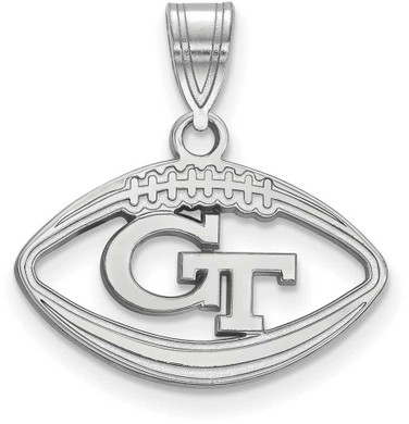 Image of Sterling Silver Georgia Institute of Technology Pendant in Football by LogoArt