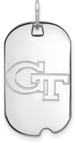 Image of Sterling Silver Georgia Institute of Technology Small Dog Tag by LogoArt