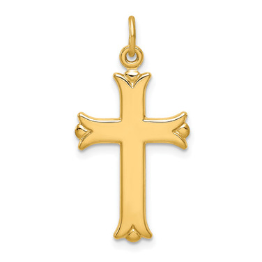 Sterling Silver Gold Tone Polished Cross Pendant