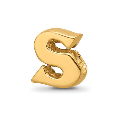 Sterling Silver Gold-plated Reflections Letter S Bead