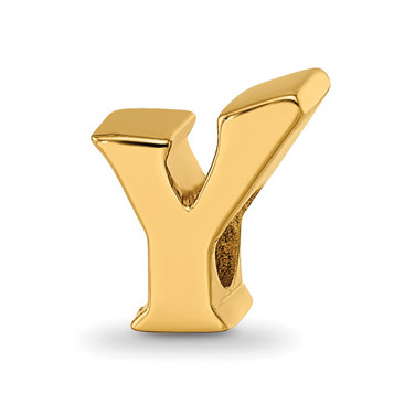 Sterling Silver Gold-plated Reflections Letter Y Bead
