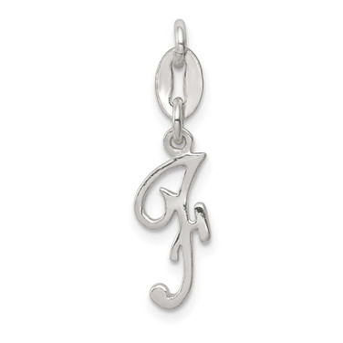 Image of Sterling Silver Initial F Pendant QC6510F Image of Sterling Silver Initial F Pendant QC6510F