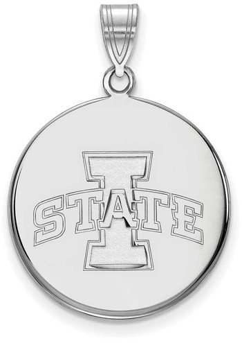 Image of Sterling Silver Iowa State University Large Disc Pendant by LogoArt (SS041IAS)
