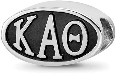 Image of Sterling Silver Kappa Alpha Theta Oval Letters Bead by LogoArt