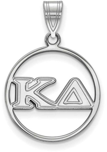 Image of Sterling Silver Kappa Delta Small Circle Pendant by LogoArt (SS011KD)