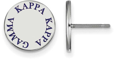 Image of Sterling Silver Kappa Kappa Gamma Enamel Post Earrings by LogoArt (SS020KKG)