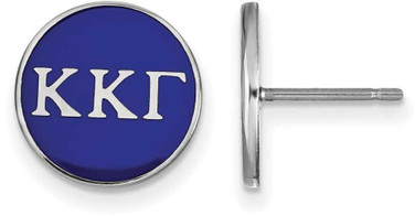 Image of Sterling Silver Kappa Kappa Gamma Enamel Post Earrings by LogoArt (SS031KKG)