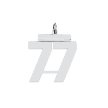 Image of Sterling Silver Large Polished Number 77 Charm