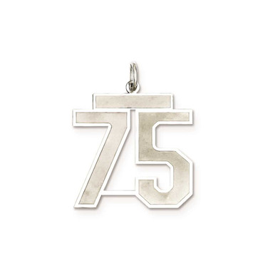 Image of Sterling Silver Large Satin Number 75 Charm
