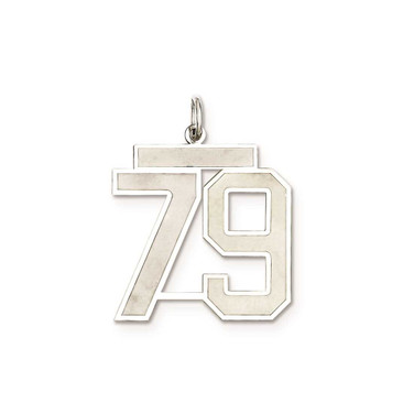 Image of Sterling Silver Large Satin Number 79 Charm