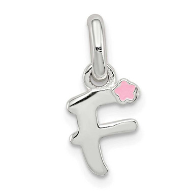 Image of Sterling Silver Letter F w/ Enamel Pendant