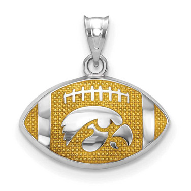 Image of Sterling Silver LogoArt The University of Iowa Enameled Football Pendant Image of Sterling Silver LogoArt The University of Iowa Enameled Football Pendant