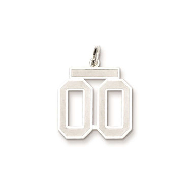Image of Sterling Silver Medium Satin Number 00 Charm