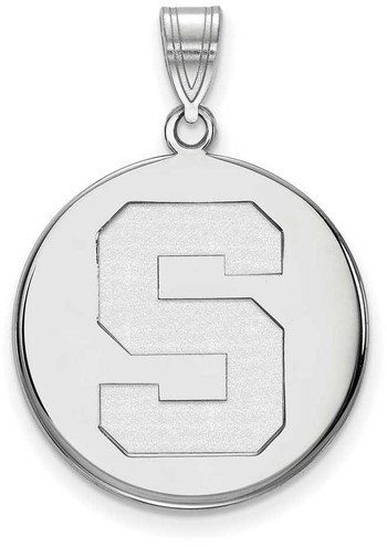 Image of Sterling Silver Michigan State University Large Disc Pendant by LogoArt SS041MIS