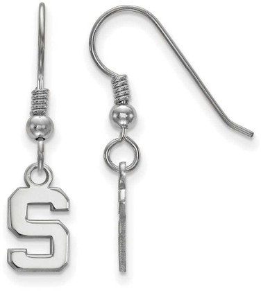 Image of Sterling Silver Michigan State University XSmall Dangle Earrings LogoArt SS006