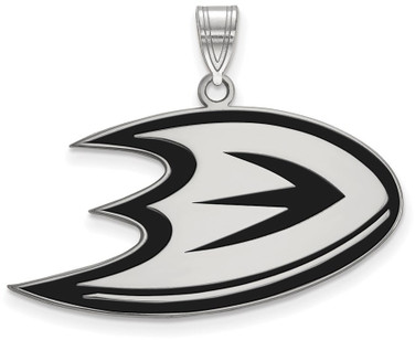 Sterling Silver NHL Anaheim Ducks Large Enamel Pendant by LogoArt