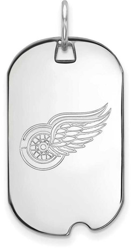Image of Sterling Silver NHL Detroit Red Wings Small Dog Tag by LogoArt