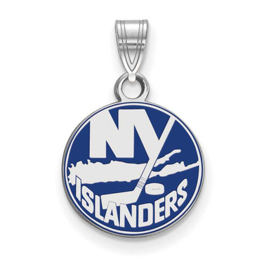 Image of Sterling Silver NHL LogoArt New York Islanders Small Enamel Pendant