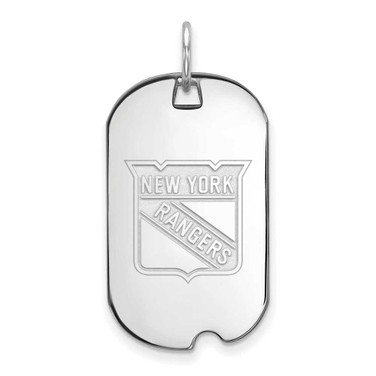 Image of Sterling Silver NHL LogoArt New York Rangers Small Dog Tag Pendant