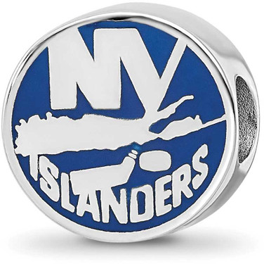 Image of Sterling Silver NHL New York Islanders Enamel Logo Bead by LogoArt