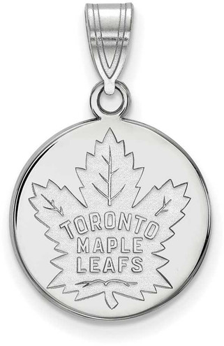 Image of Sterling Silver NHL Toronto Maple Leafs Medium Disc Pendant by LogoArt